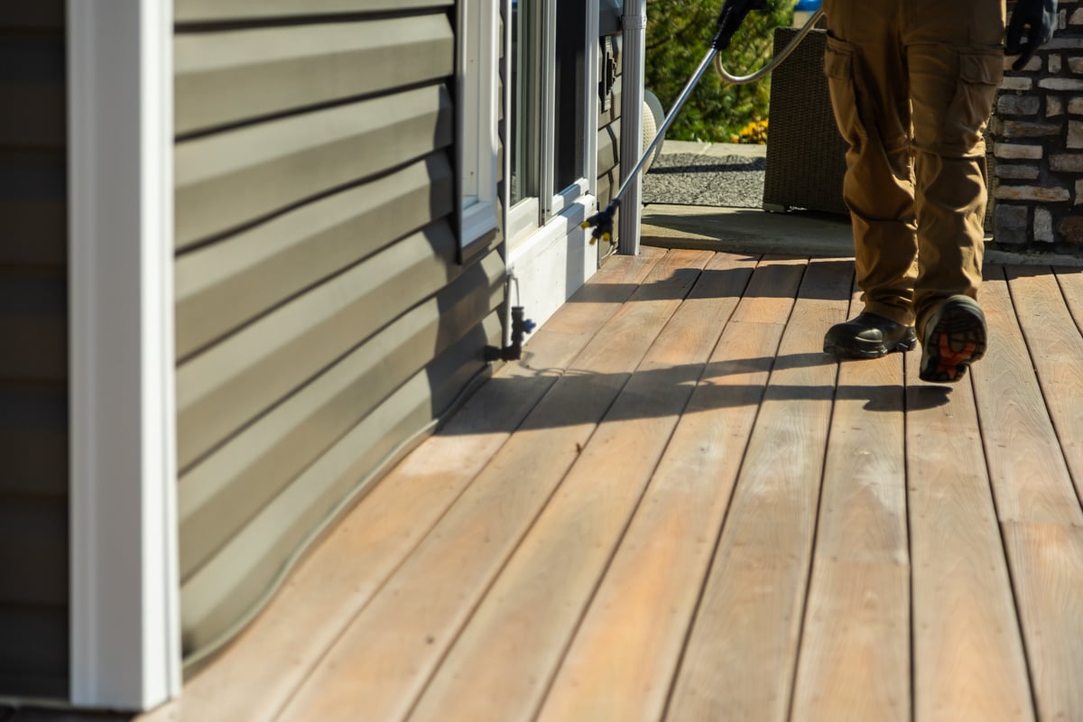 perimeter pest control creating a barrier around the exterior of a home