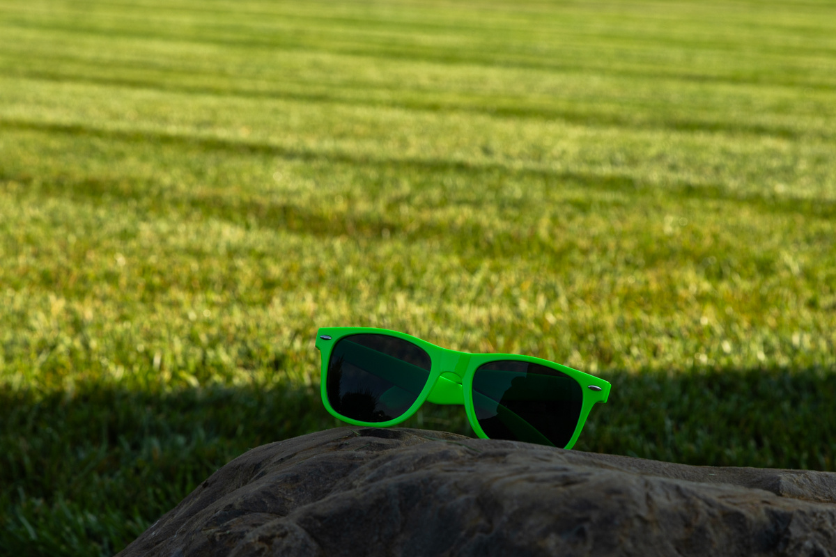 shades glasses on rock detail